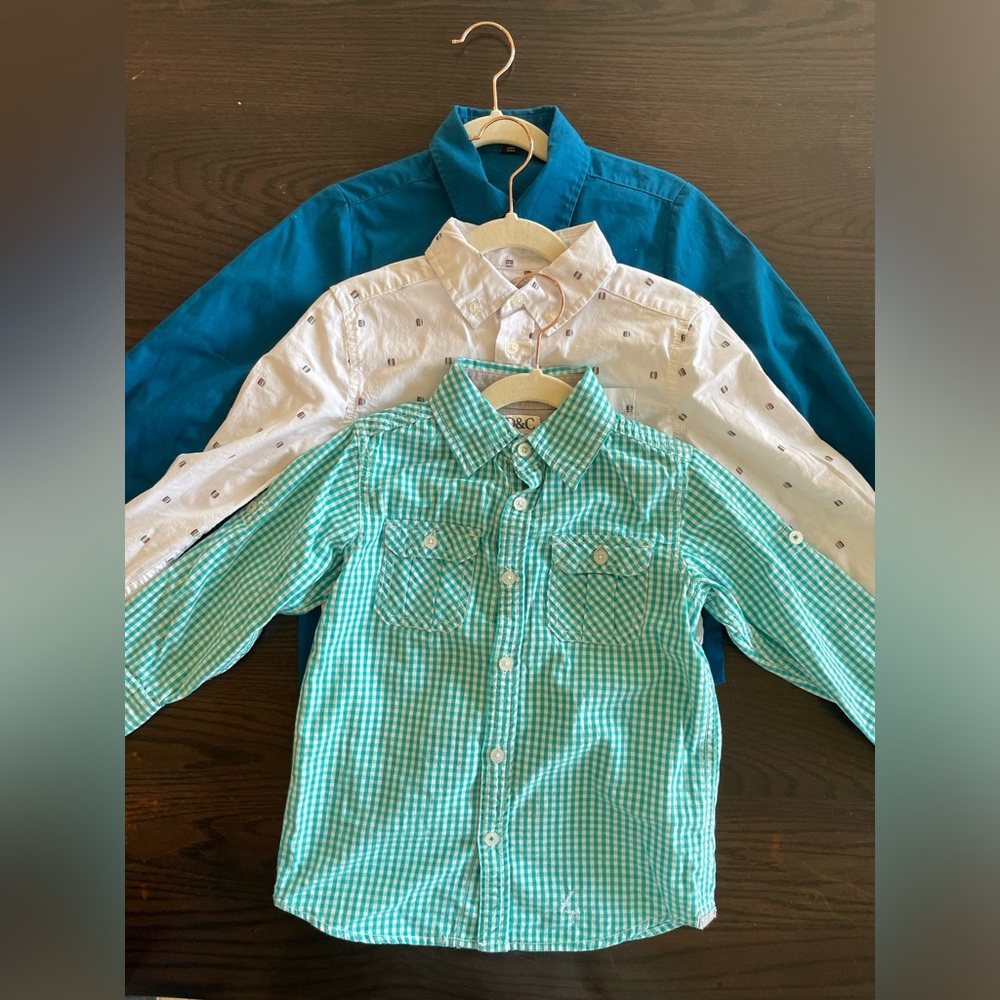 Bundle of 3 4-5T Boys Button Down Dress Shirts- EUC